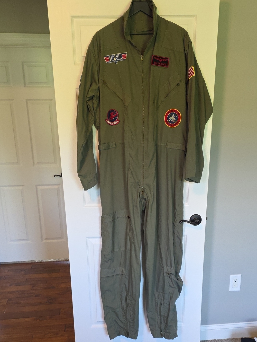 Source Unknown Olive Green 'Top Gun' Style Men's Flight Coverall